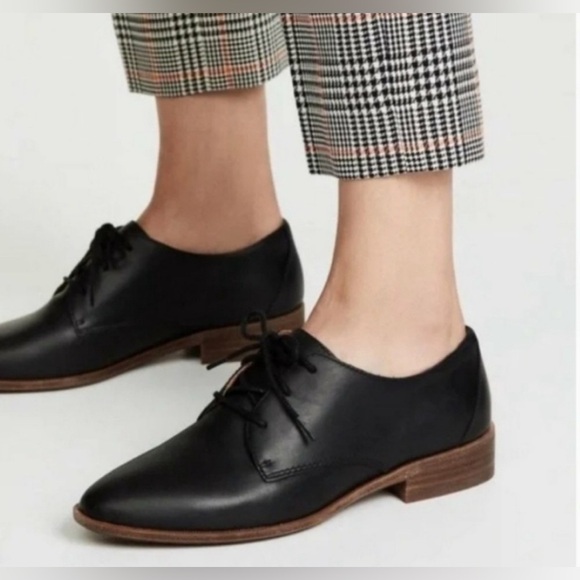 Kate Spade Saturday Black Leather Oxford Black 8 - Picture 1 of 10